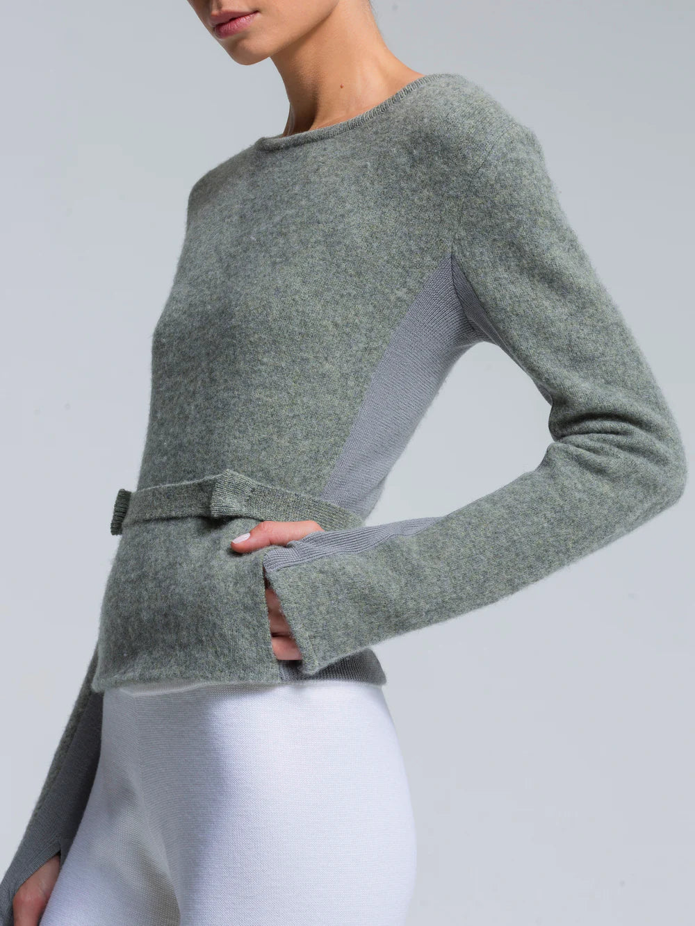 NFP: New Form Perspective Cut Out Strap Jacket, Winter White