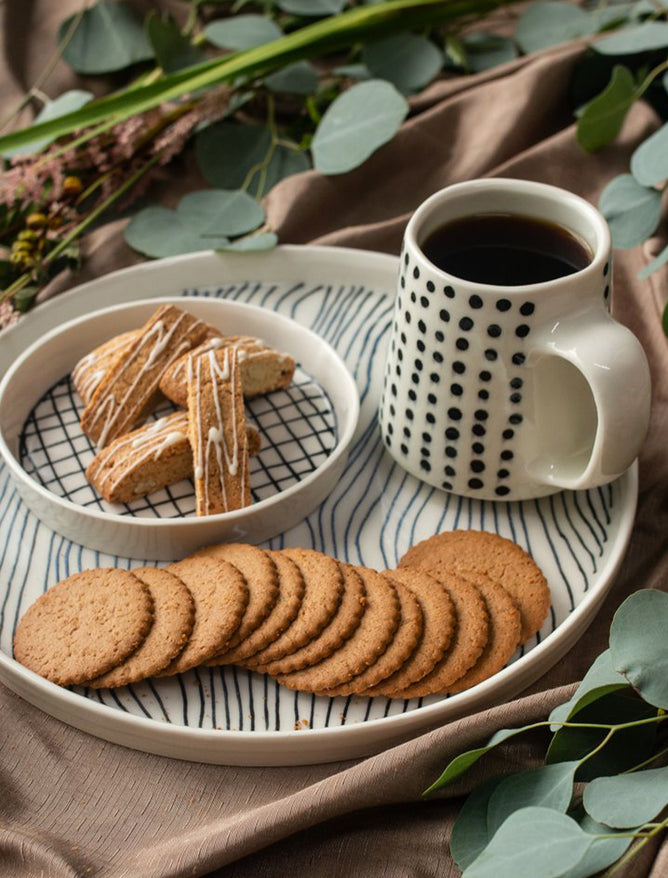 Lauren HB Large Stria Tray, Line