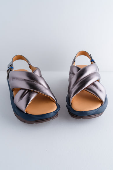 4CCCCEES Mellow Moa Sandal, Gunmetal