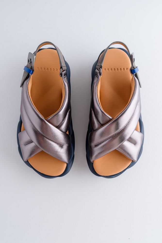 4CCCCEES Mellow Moa Sandal, Gunmetal