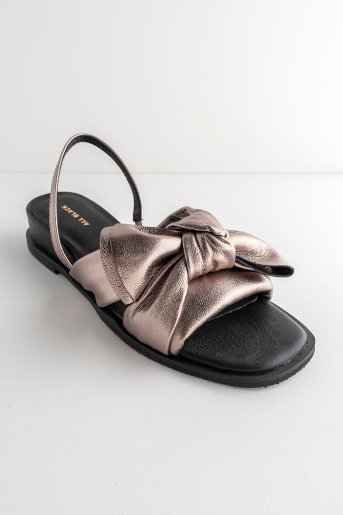 All Black Nu Bow & Sling Show, Pewter