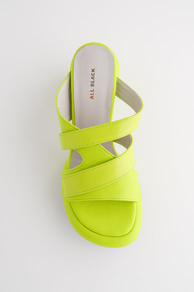 All Black Mod Overlay Heels - Lime Lime 36