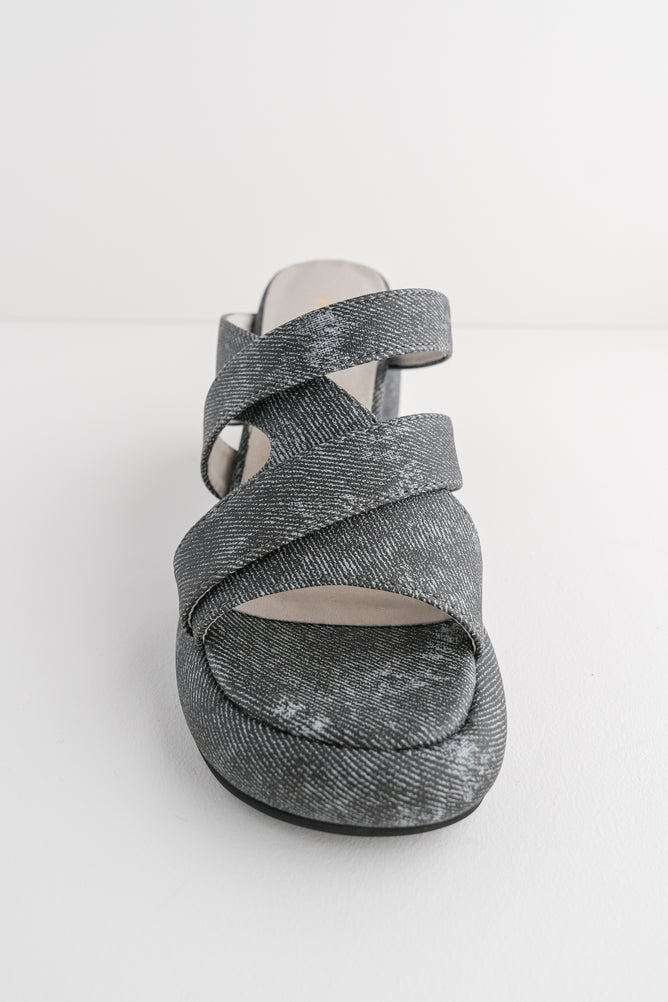 All Black Mod Overlay Heels - Dark Denim