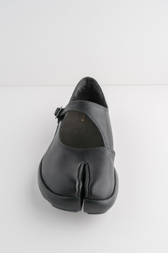 All Black Split-Toe Mary Janes - Black
