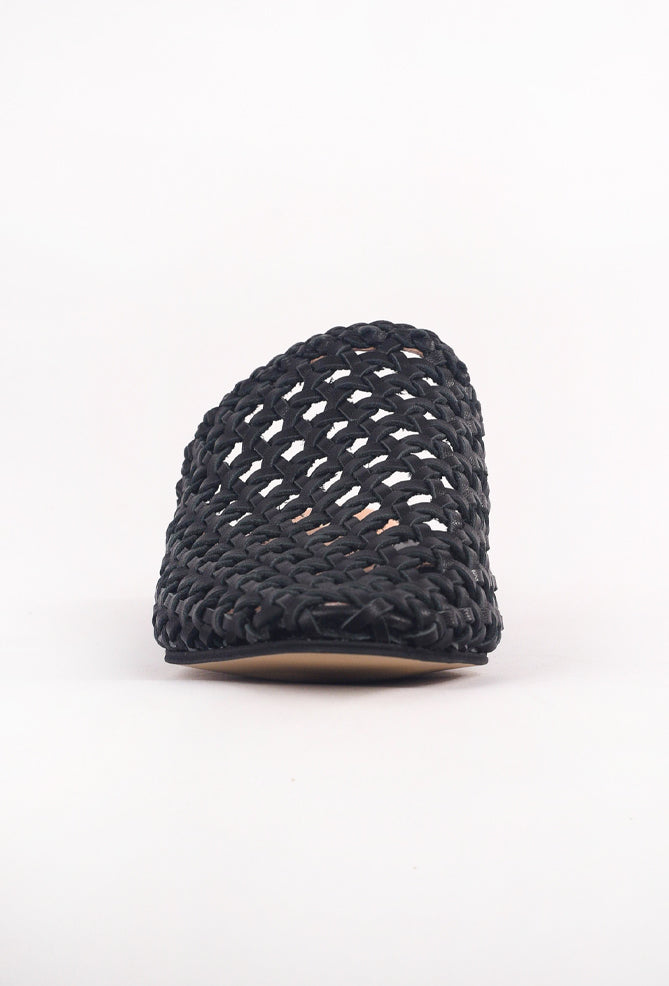 All Black Star Woven Slide, Black