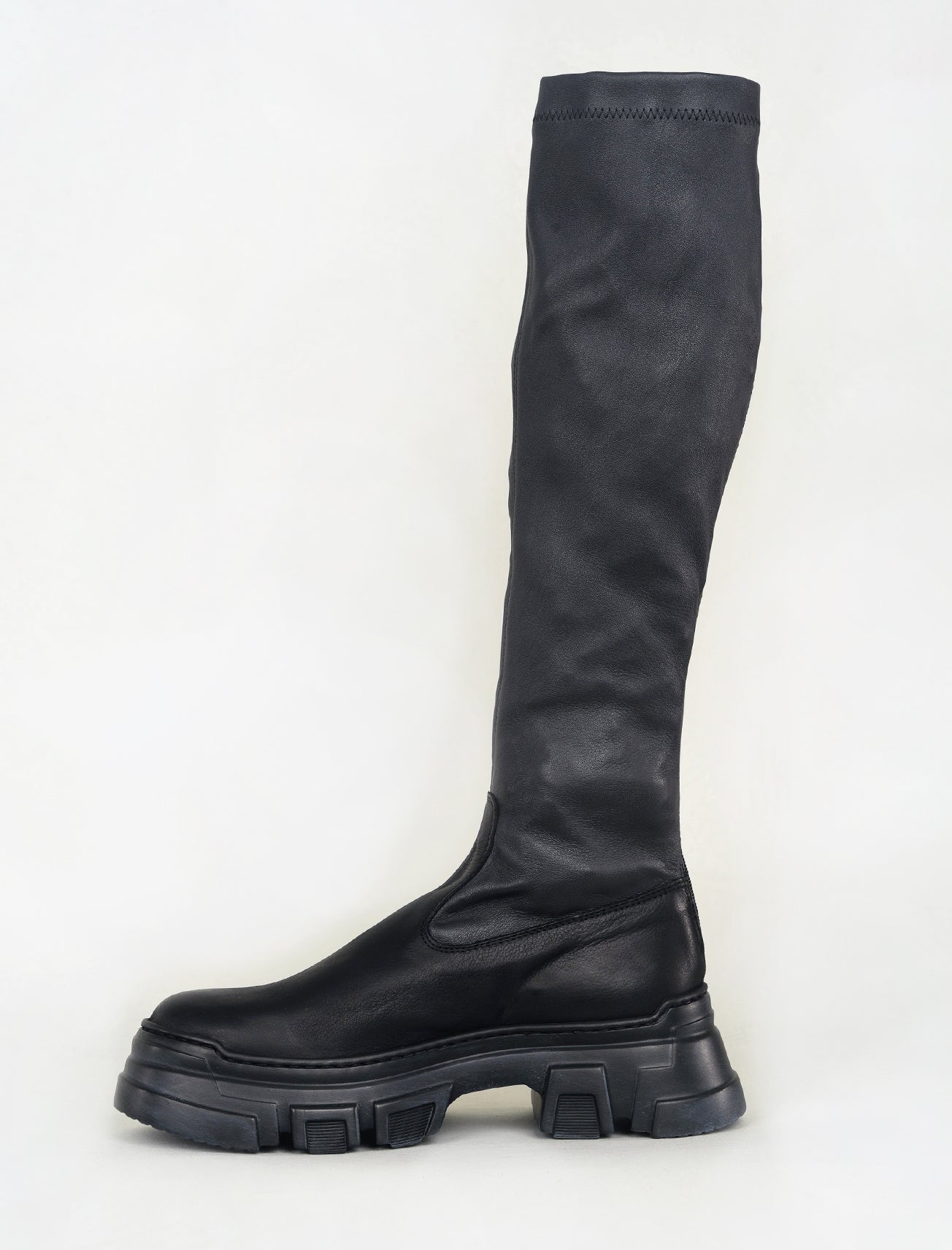 Lofina Tall Two-Tone Stretchy Boot, Black/Anthracite