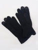 Santacana Madrid Leather Back Wool/Angora Glove. Black 