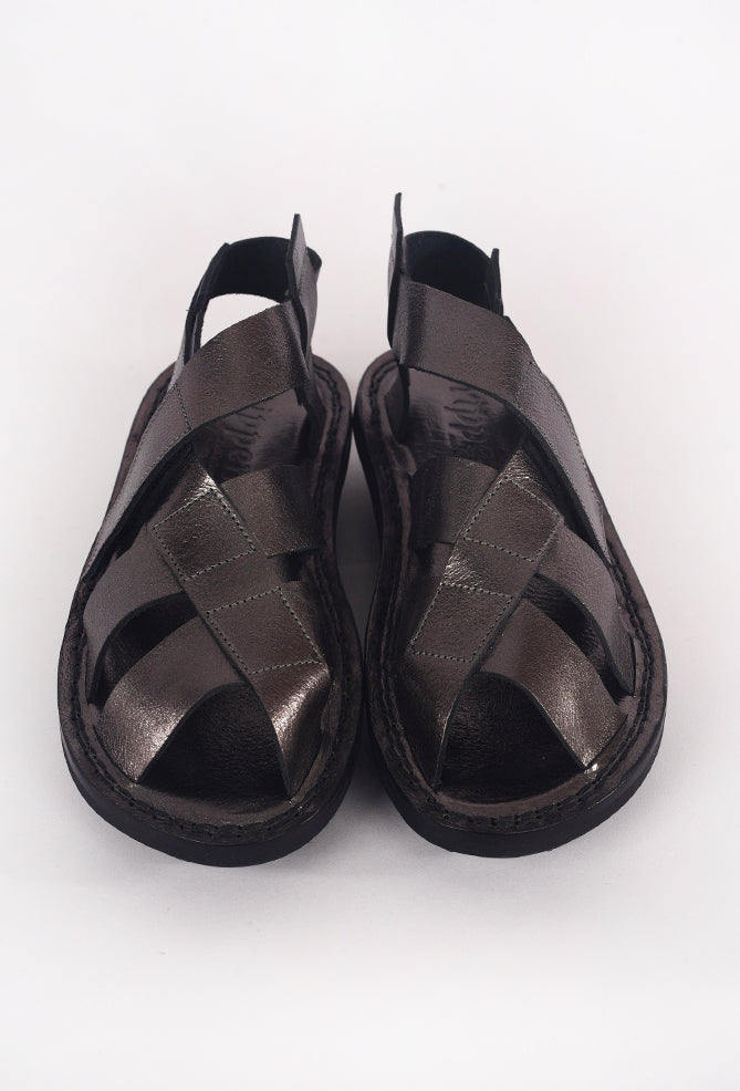 Trippen Shoes Network Closed Sandal, Steel Lam