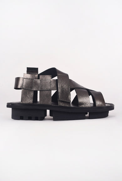 Trippen Shoes Network Closed Sandal, Steel Lam