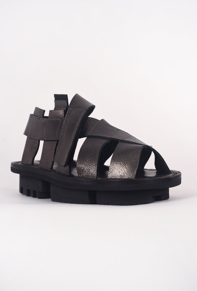 Trippen Shoes Network Closed Sandal, Steel Lam