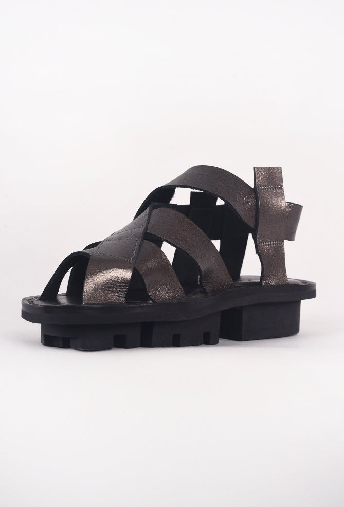 Trippen Shoes Network Closed Sandal, Steel Lam