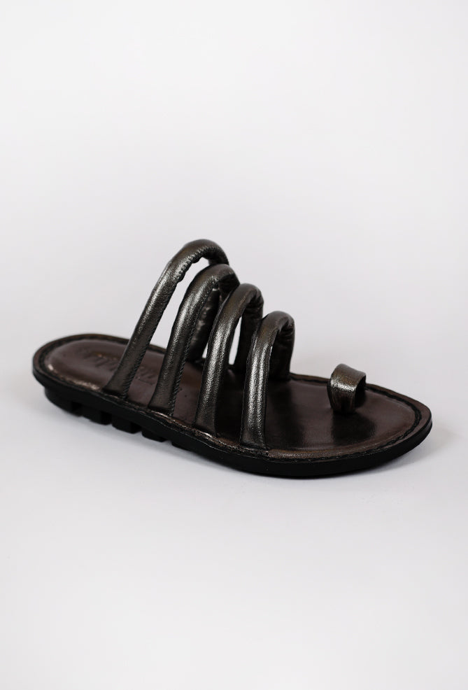 Trippen Shoes Threads Closed Sandal, Steel Lam