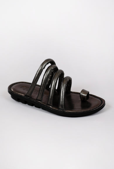 Trippen Shoes Threads Closed Sandal, Steel Lam