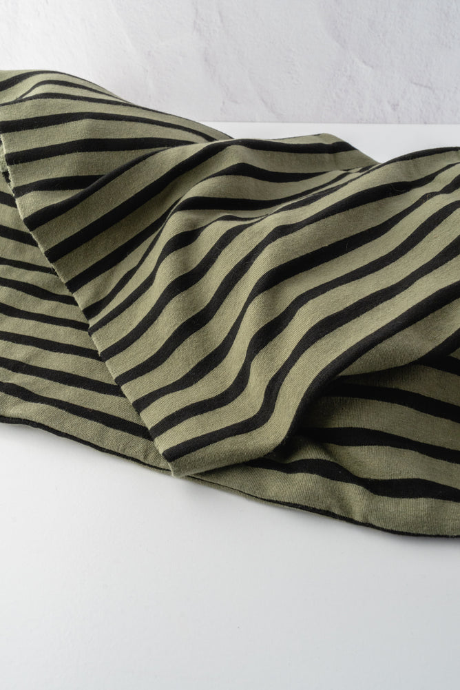 Cut Loose Stripe Fleece Cowl Scarf, Kelp
