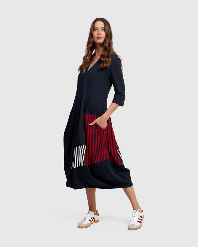Alembika Alyssa Cocoon Dress, Navy