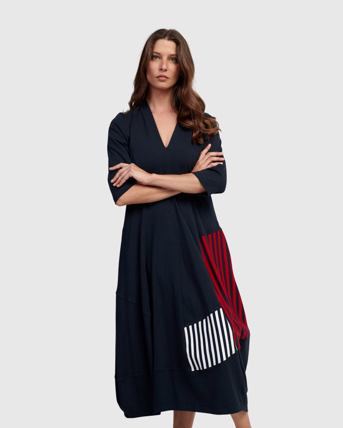 Alembika Alyssa Cocoon Dress, Navy