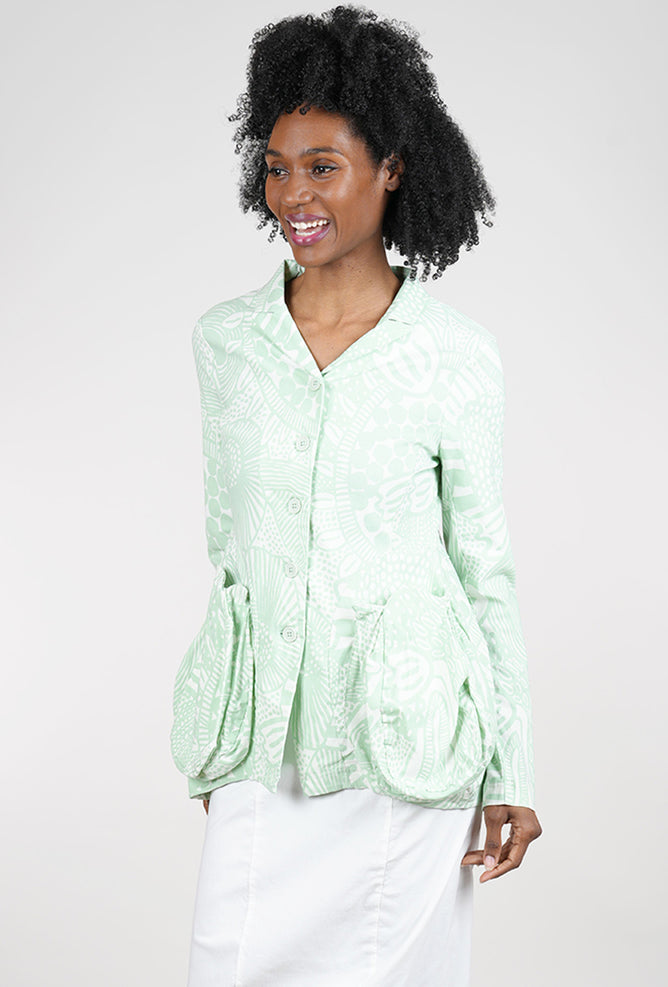 Rundholz Sig Stretch Spread Collar Jacket, Lime Print