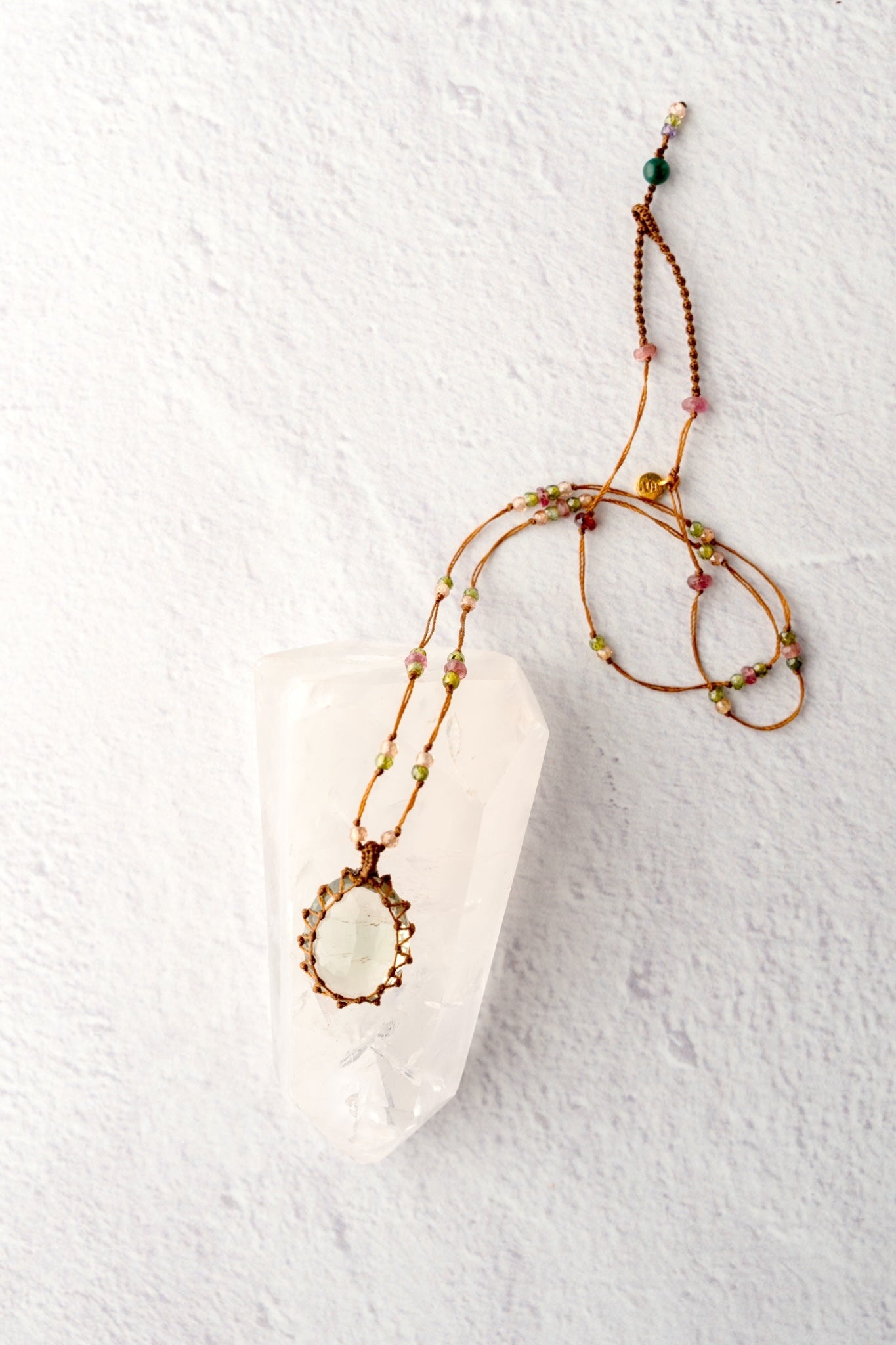 Sharing Bijoux Tibetan Gemstone Pendant, Green Amethyst