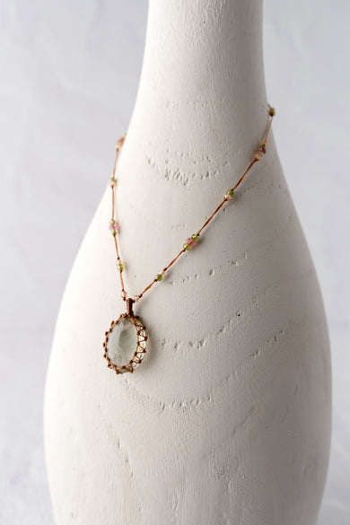 Sharing Bijoux Tibetan Gemstone Pendant, Green Amethyst