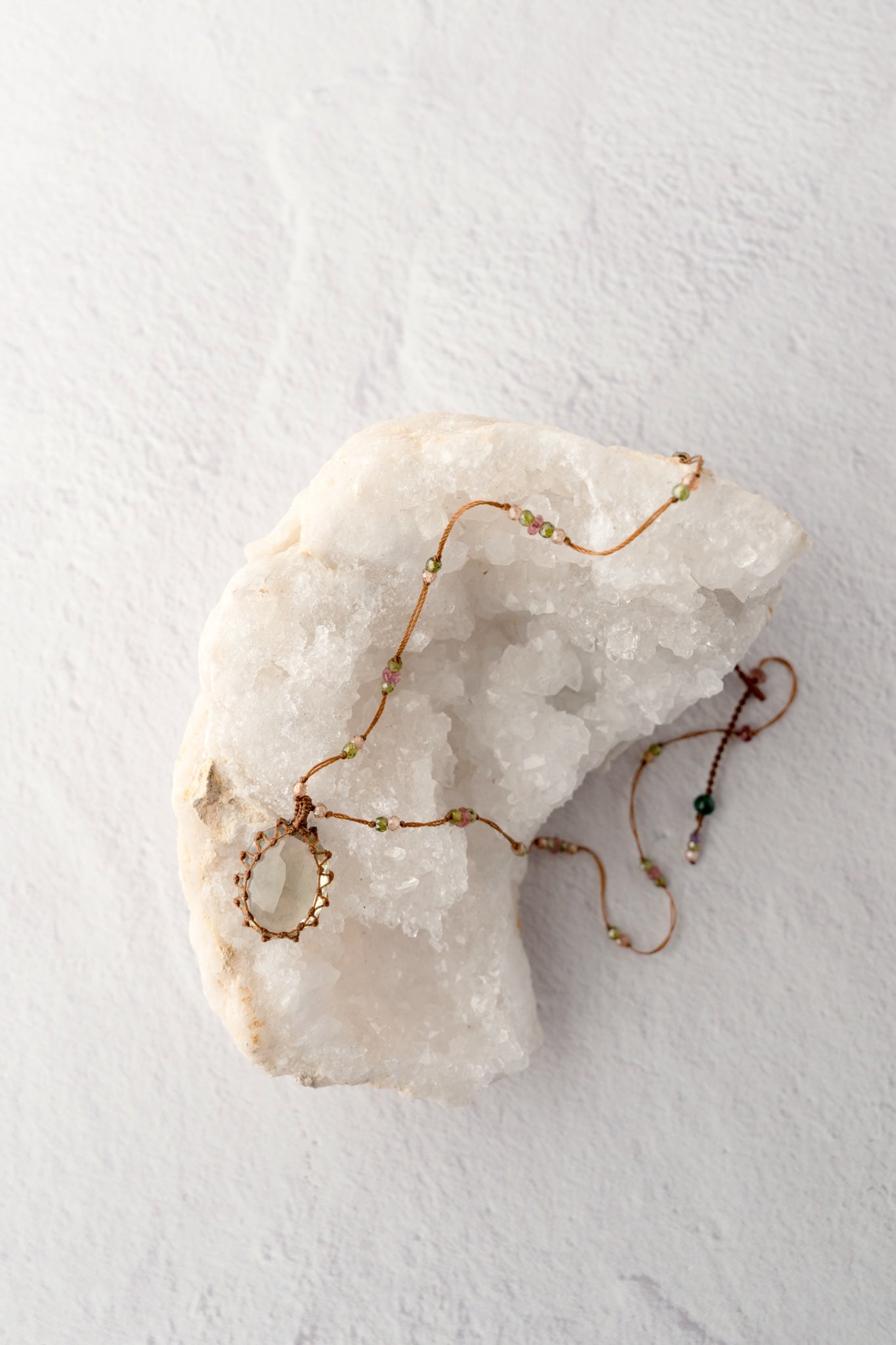 Sharing Bijoux Tibetan Gemstone Pendant, Green Amethyst