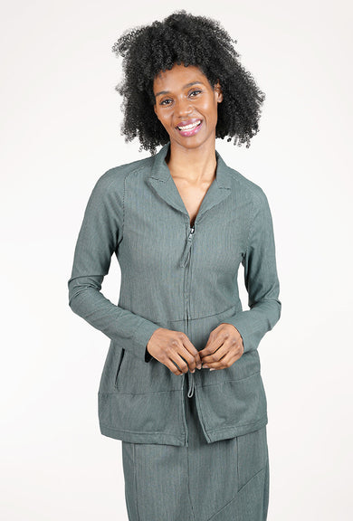 Rundholz Knit Texture Ridge Zip Jacket, Tree Stripe