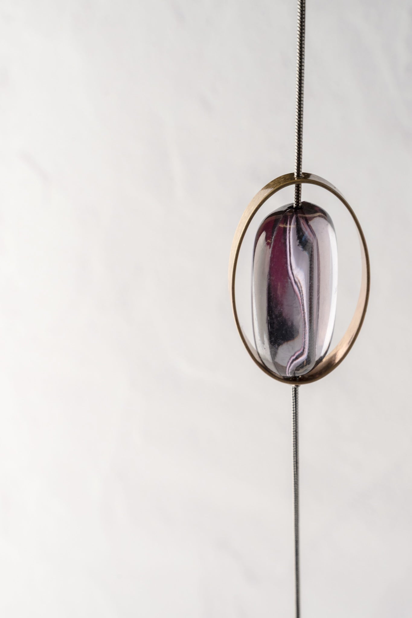 Escape from Paris Long Snake Chain and Resin Ovals Necklace