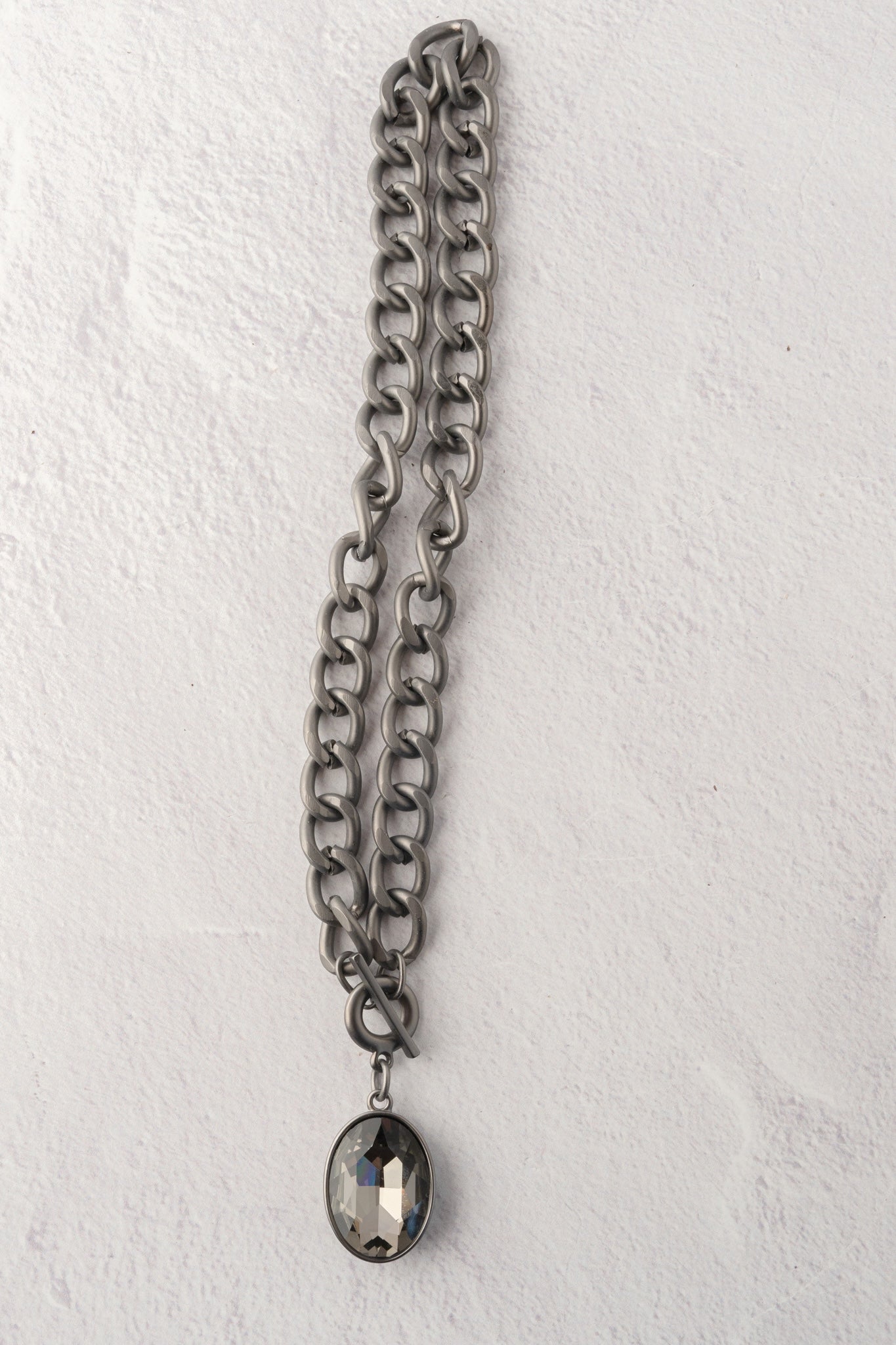 Escape from Paris Short Gunmetal Large Link Drop Necklace