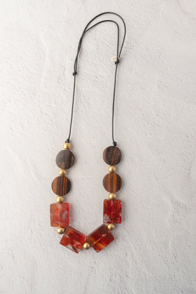 Sylca Designs Esme Necklace, Brown and Gold