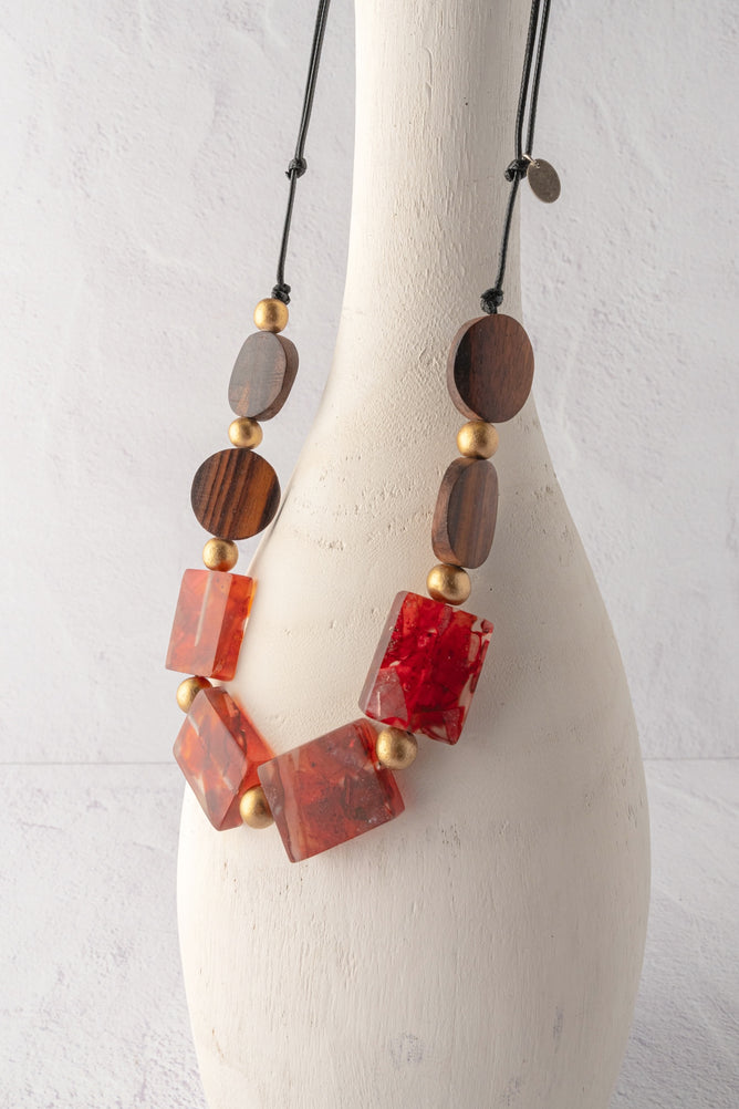 Sylca Designs Esme Necklace, Brown and Gold