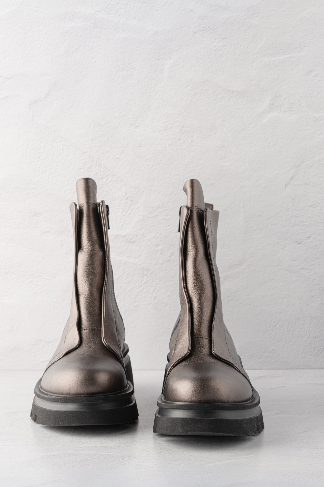Patrizia Bonfanti Kuni No Lace Metallic Boot, Black Silk