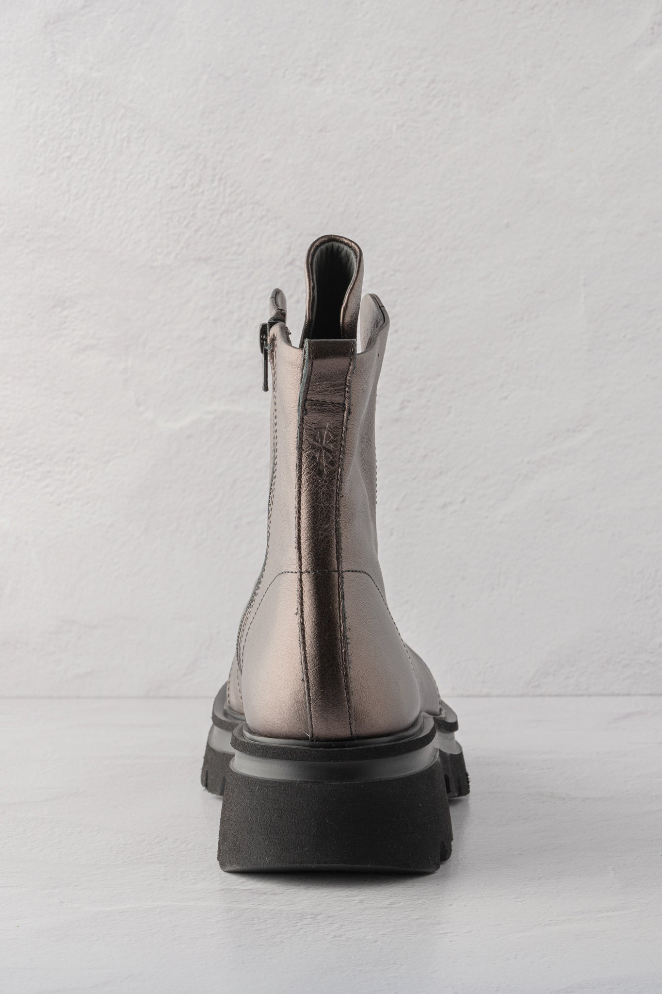 Patrizia Bonfanti Kuni No Lace Metallic Boot, Black Silk