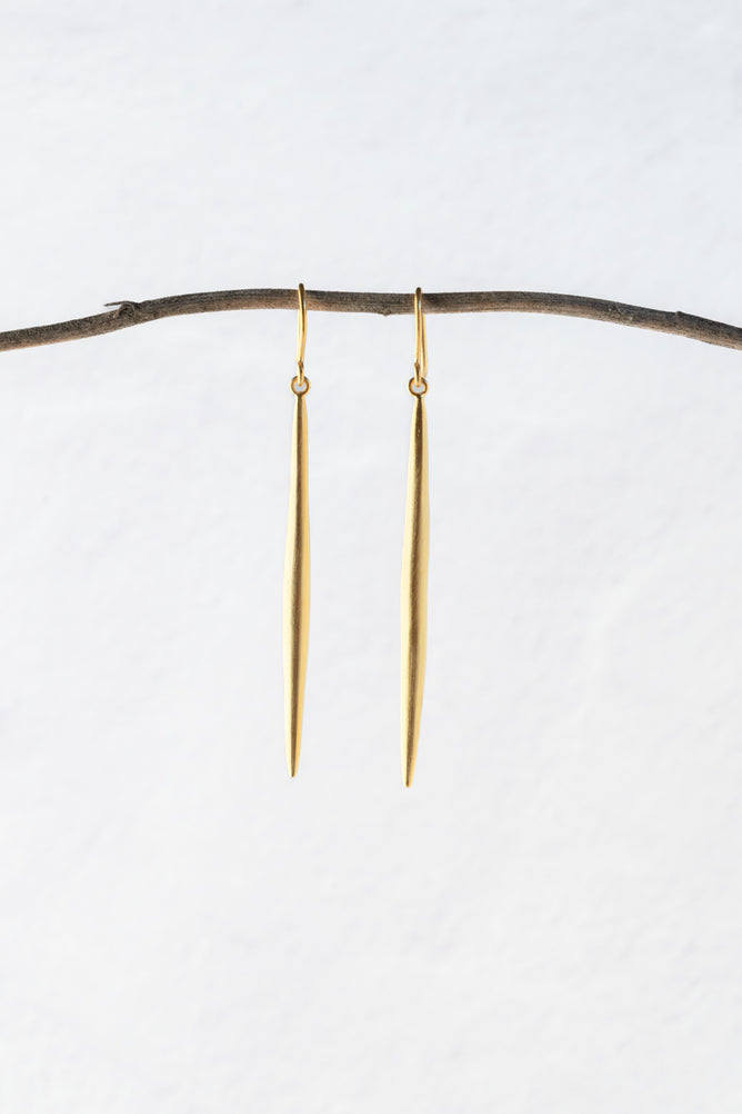 Jane Diaz Spike Drop Earrings, Gold Plate