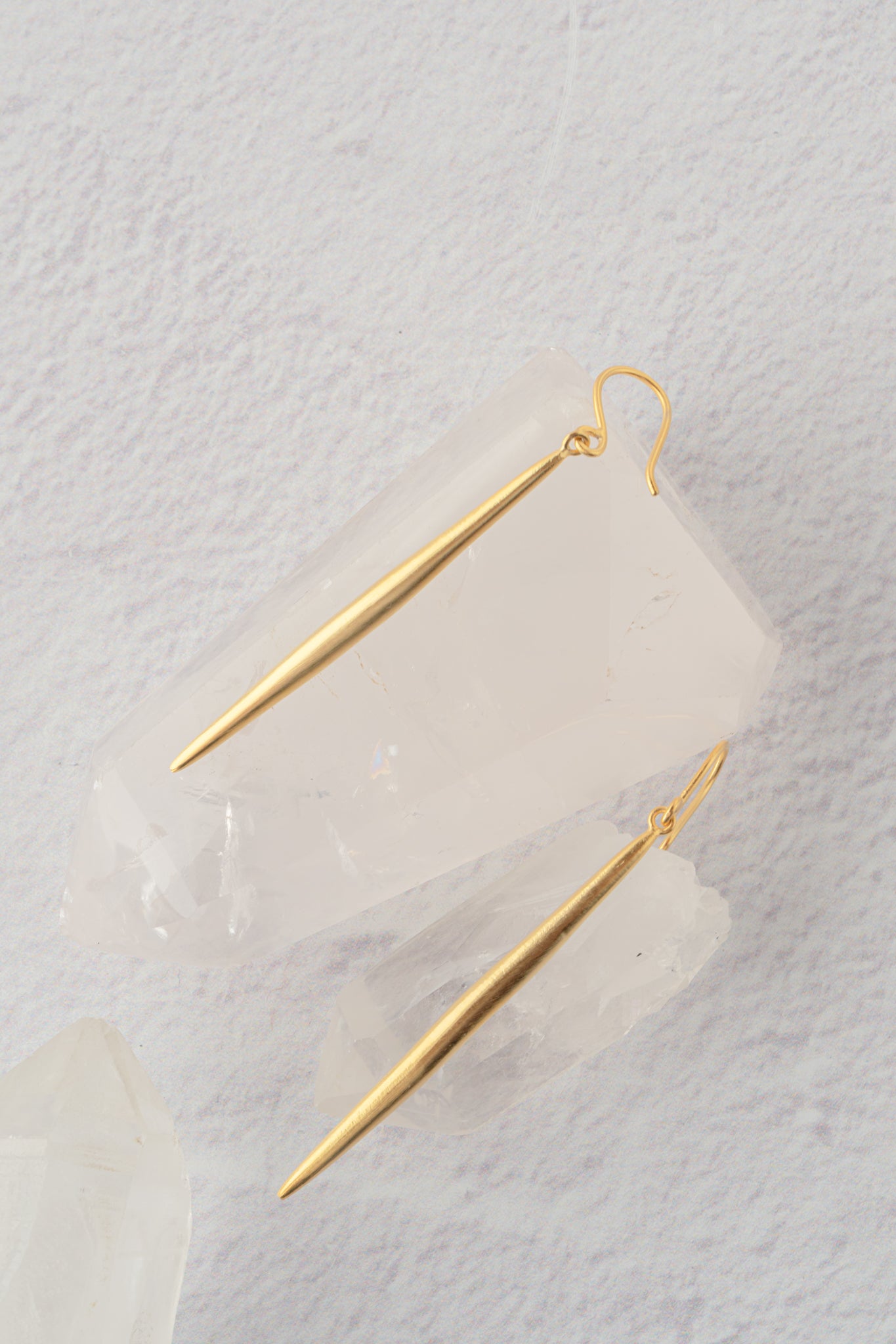 Jane Diaz Spike Drop Earrings, Gold Plate