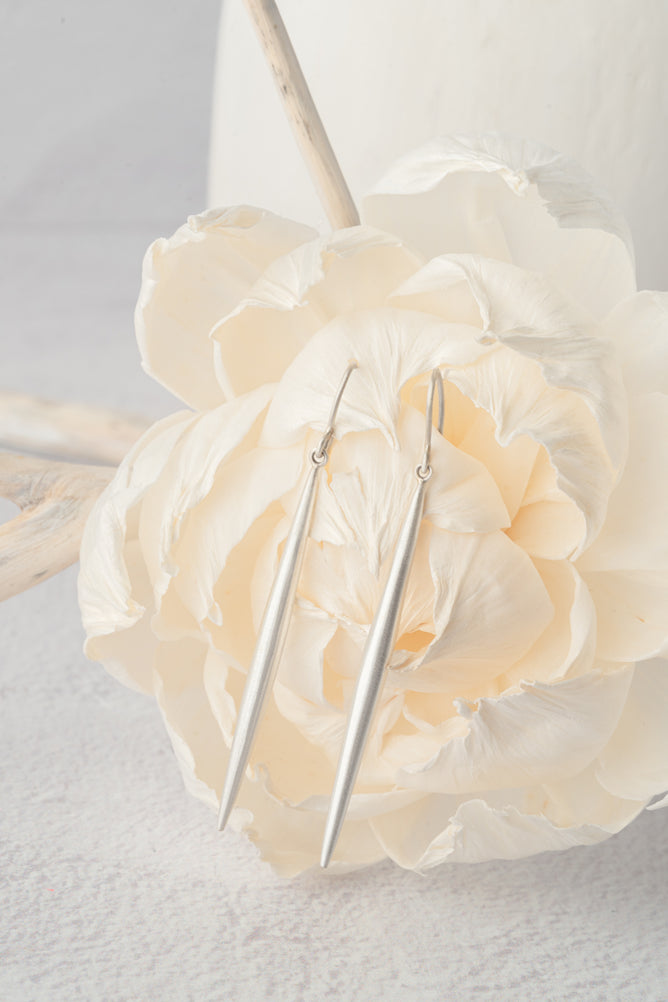 Jane Diaz Spike Drop Earrings, Sterling Silver