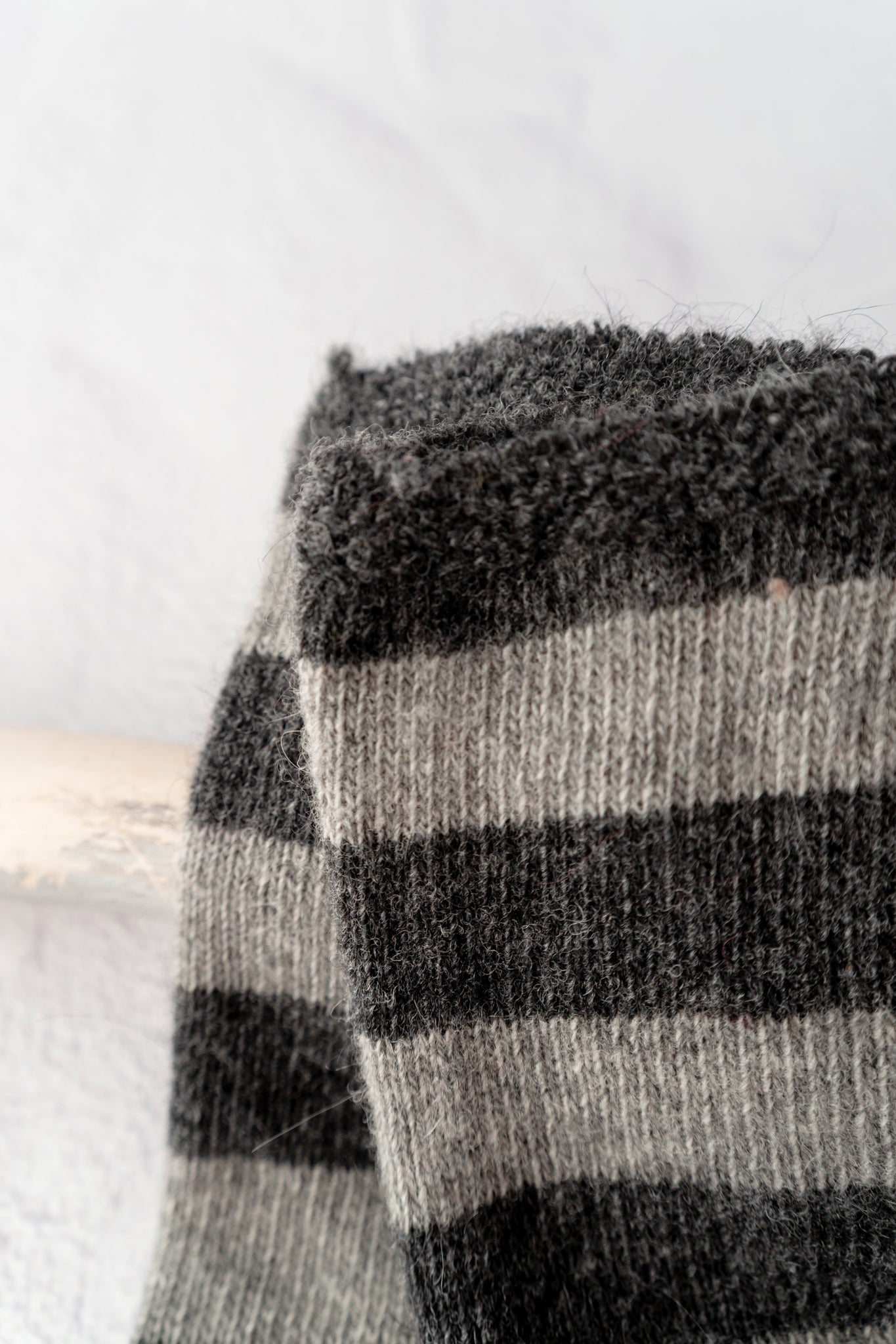 Santacana Madrid Stripe It Wool-Angora Gloves, Black