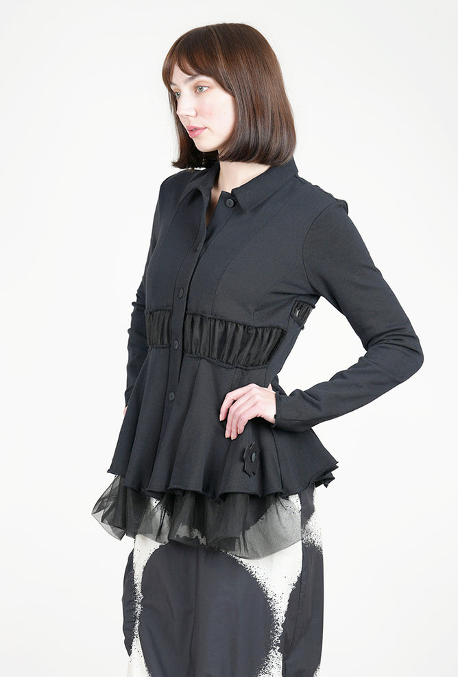 Pluslavie La Belle Mesh-Inset Jacket, Black