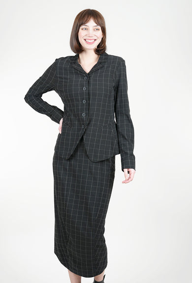 Rundholz Check Seamed Slim Jacket, Black
