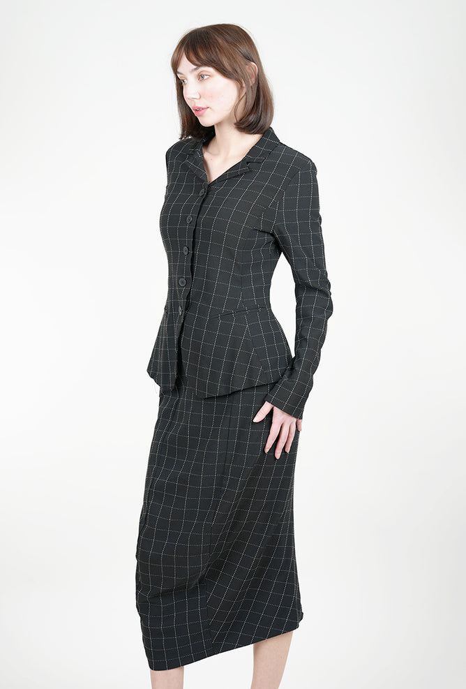 Rundholz Check Seamed Slim Jacket, Black
