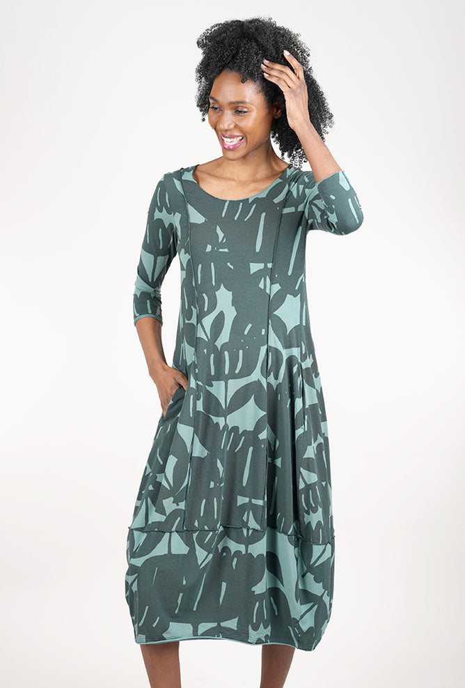 Rundholz Knit Jersey Shapely Dress, Tree Print