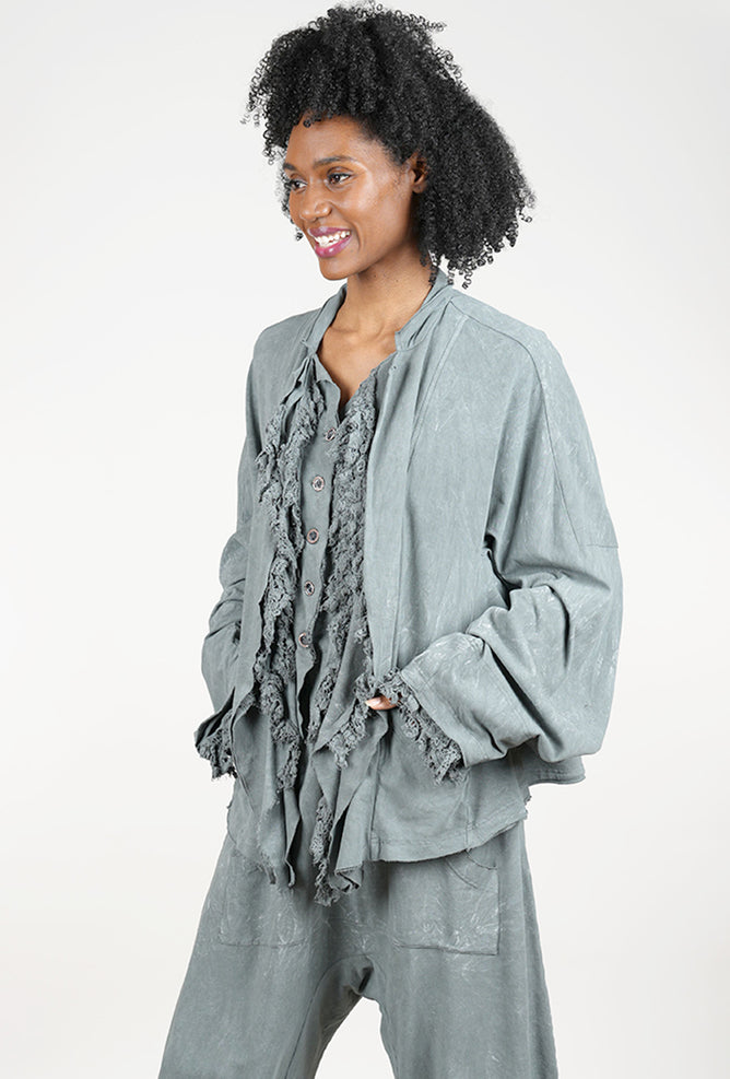 Rundholz Luxe Jersey Lace Accent Jacket, Seaweed Fog