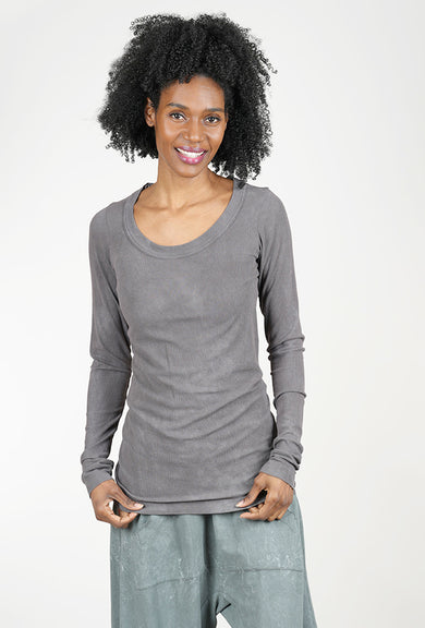 Rundholz Hidden Lace Ribbed Tee, Amber Fog