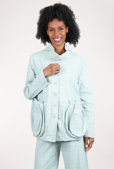 Rundholz Sig Stretch A-Line Pocket Jacket, Mint Check