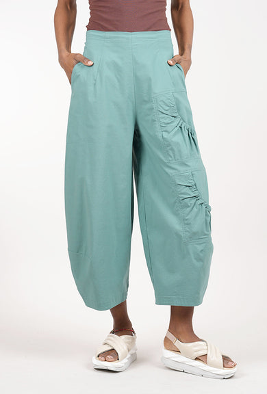 Rundholz Cotton Linen Scrunch Pocket Pant, Grass