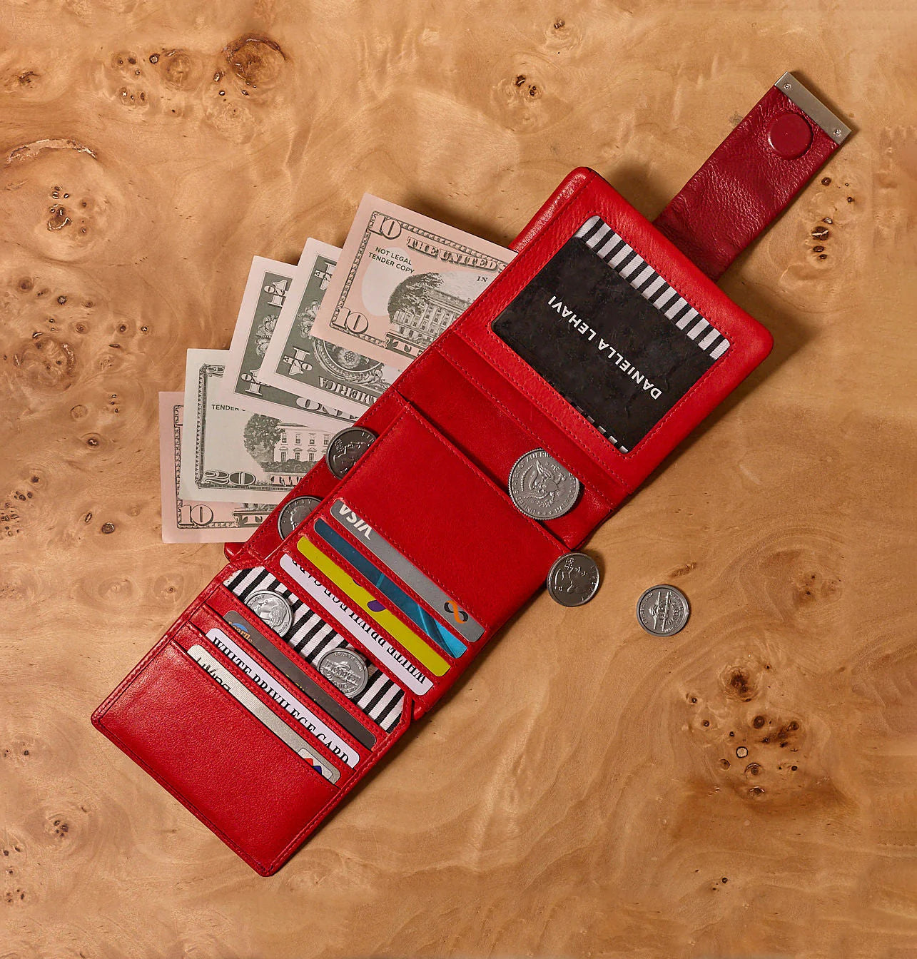 Daniella Lehavi Frida Medium Wallet, Red