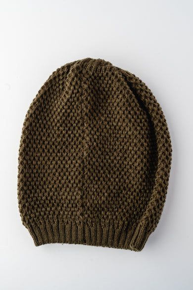Leto Accessories Comfy Waffle Knit Beanie, Olive