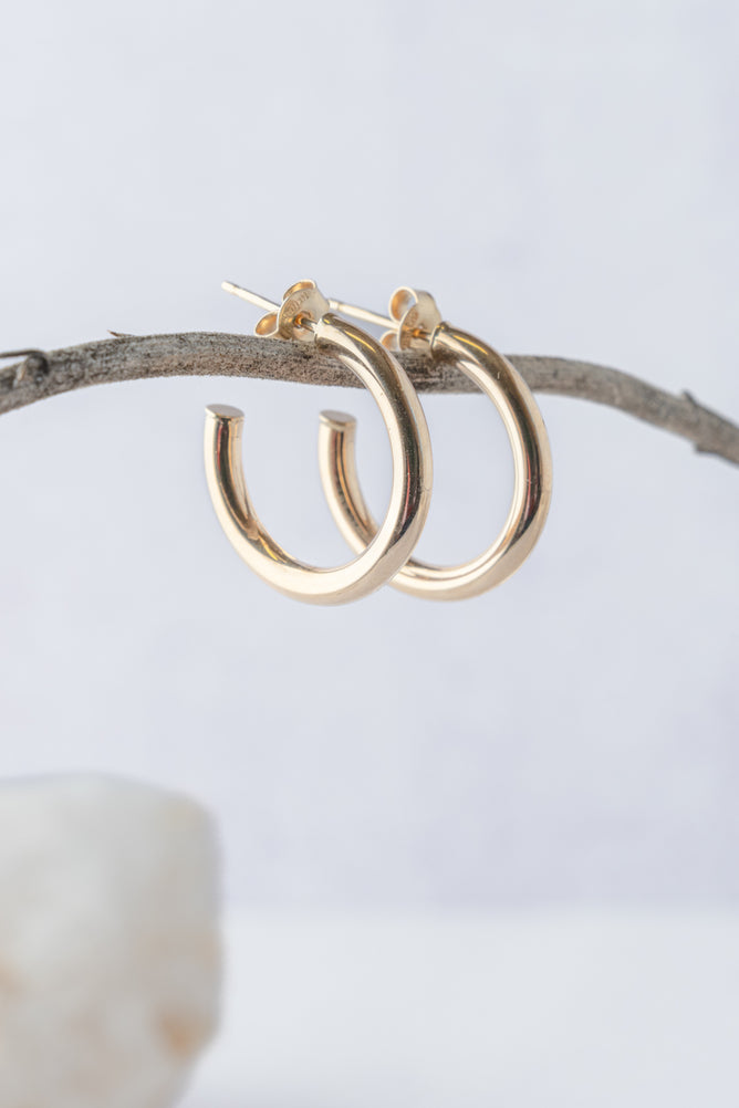 Ela Rae Classic 14k Tube Hoops, Gold