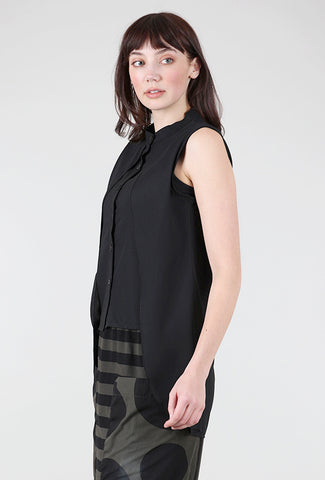 Sleeveless Two Layer Top, Black