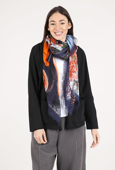 Blue Pacific Vintage Artisan Bug Scarf, Orange