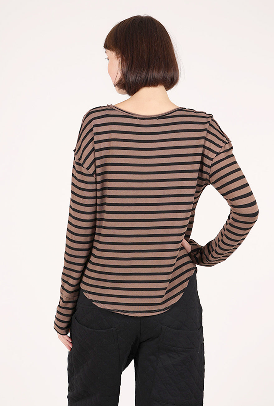 Cut Loose Black Stripe Thumbhole Top, Cola