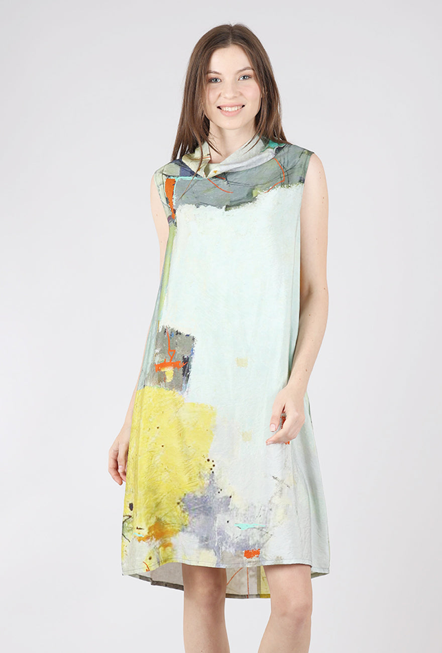 3 Potato Classic 3P Cowl Dress, Gold/Sage